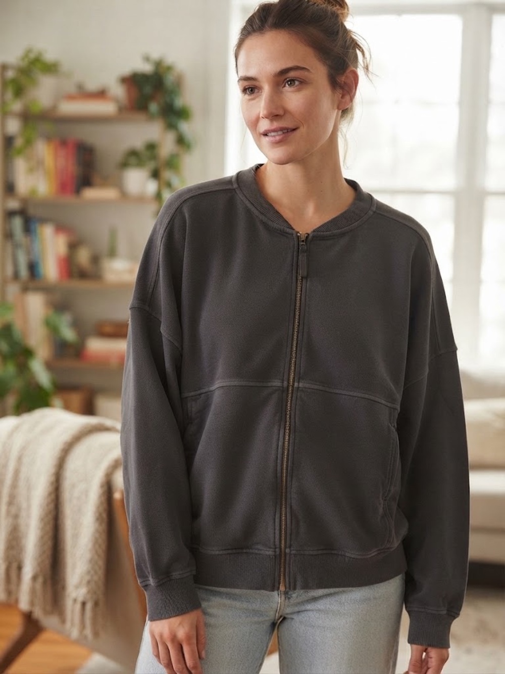 AERIE Zip-Front Bomber Jacket - #407
